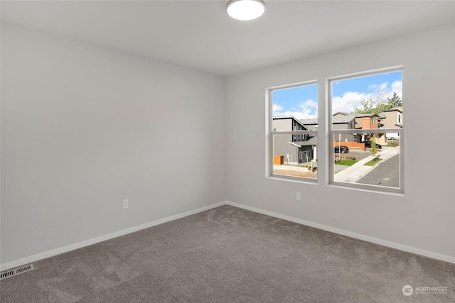 view of carpeted spare room