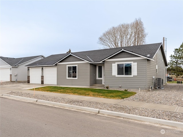 single story home with a garage