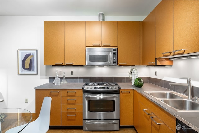 kitchen featuring sink and appliances with stainless steel finishes