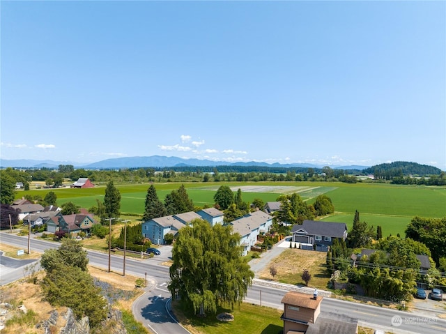 drone / aerial view with a mountain view