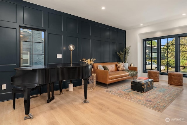 interior space with light hardwood / wood-style floors