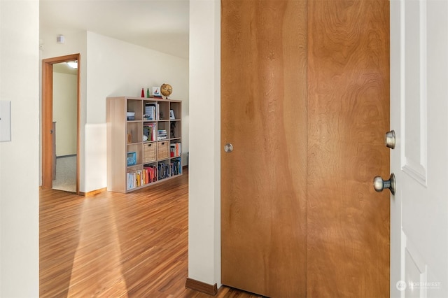 hallway featuring wood-type flooring