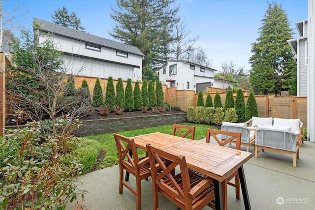 view of patio featuring outdoor lounge area