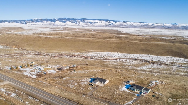 aerial view with a mountain view