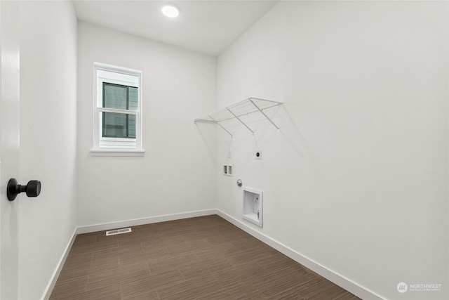 laundry room with gas dryer hookup, washer hookup, and hookup for an electric dryer