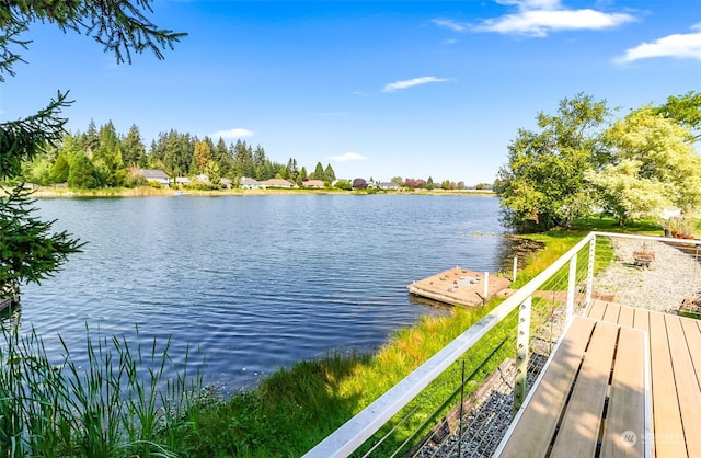 water view with a boat dock