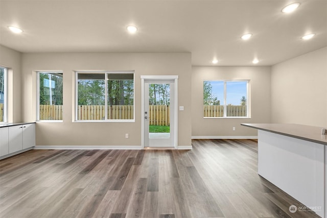 interior space featuring dark hardwood / wood-style flooring and a wealth of natural light