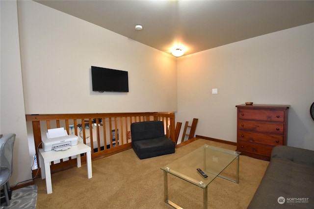 living room featuring carpet floors