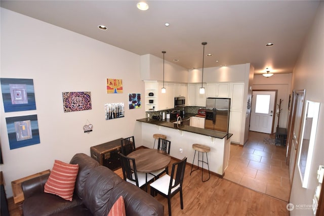 view of tiled dining area