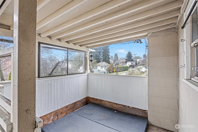 view of unfurnished sunroom