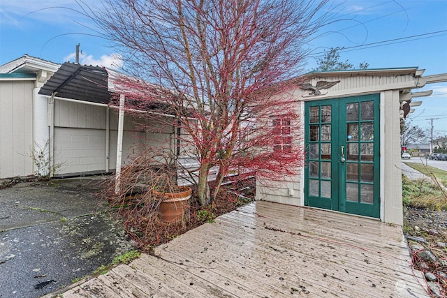 exterior space with french doors