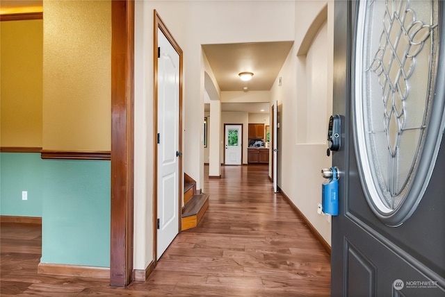 hall featuring hardwood / wood-style floors