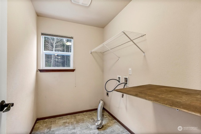 laundry room with hookup for an electric dryer and washer hookup