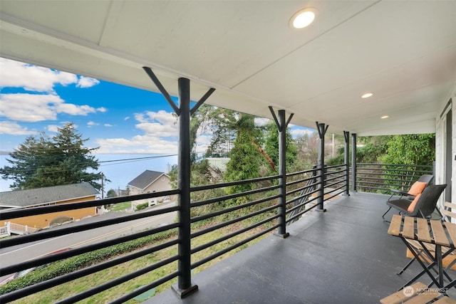 view of patio with a balcony