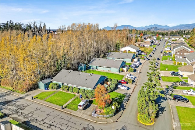 aerial view featuring a mountain view