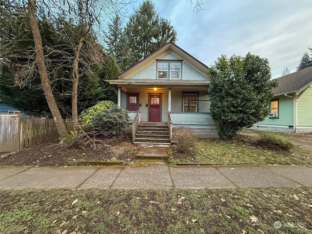 bungalow-style home featuring a porch