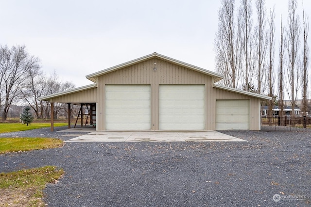 garage with a carport