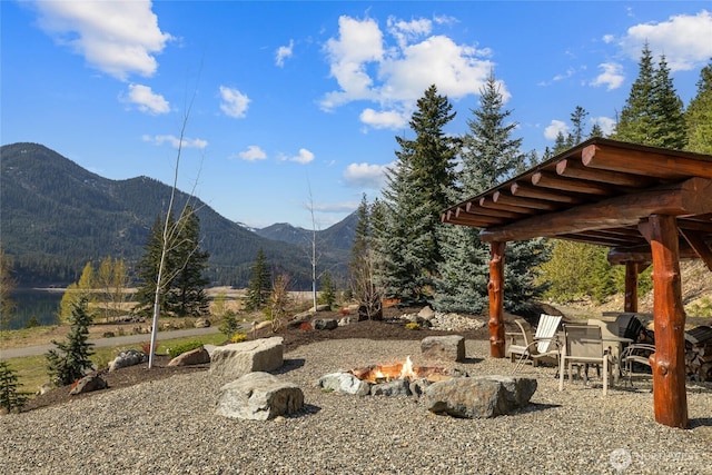 71 Morgan Creek Rd, Ronald, WA 98940 - view of yard with a fire pit and a mountain view