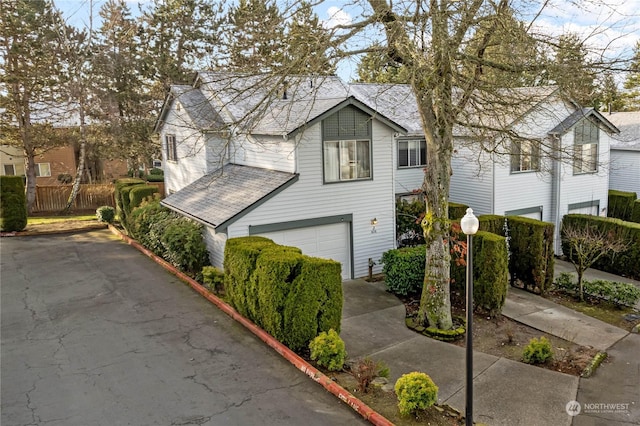 view of front of property featuring a garage