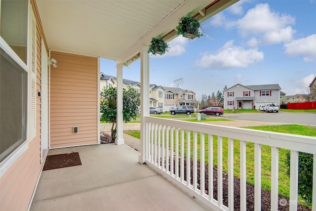 balcony featuring a porch