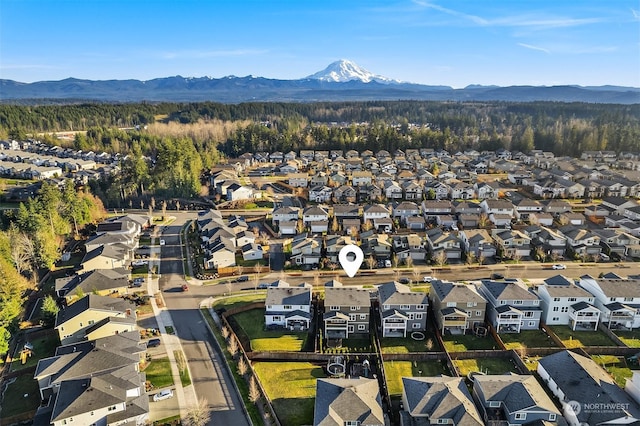 aerial view featuring a mountain view