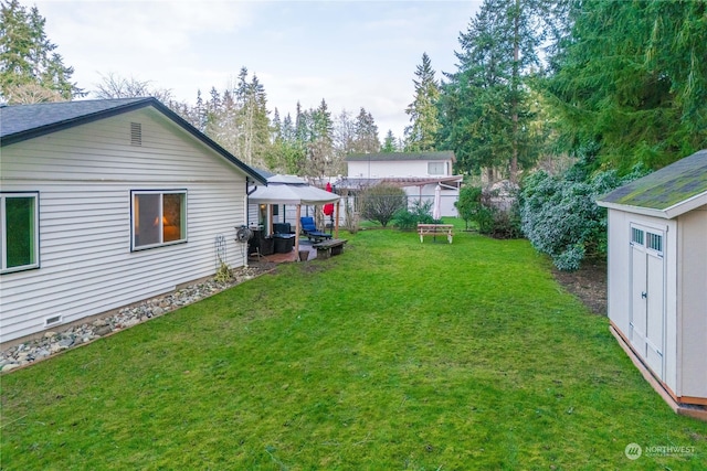 view of yard with a gazebo