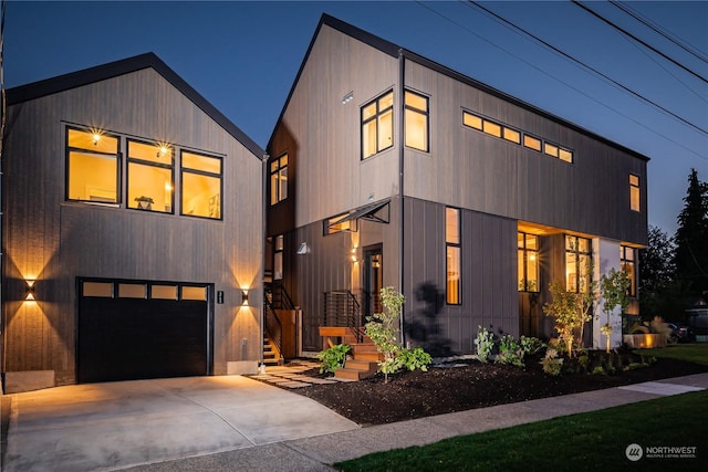 modern home with a garage