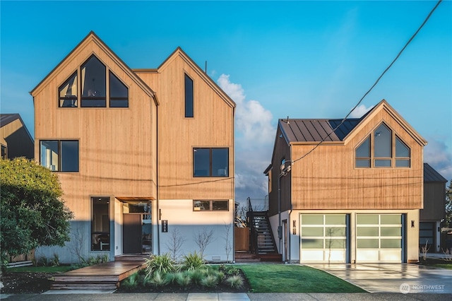 contemporary house with a garage