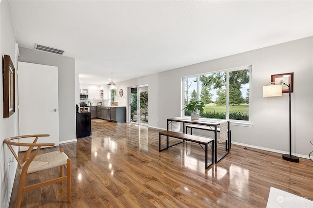 interior space featuring wood-type flooring