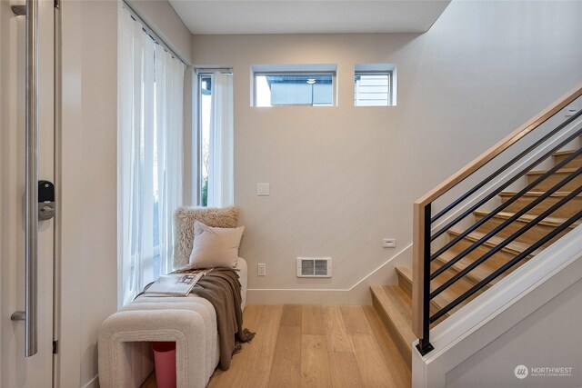 foyer entrance featuring light hardwood / wood-style floors