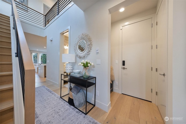 foyer featuring light hardwood / wood-style flooring