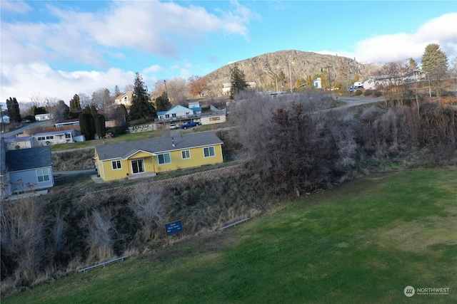 exterior space with a mountain view