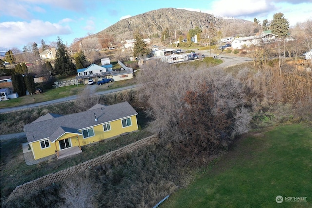 aerial view with a mountain view