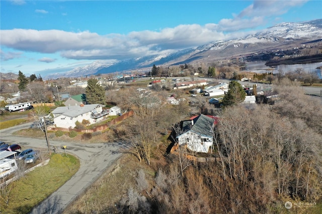 aerial view featuring a mountain view