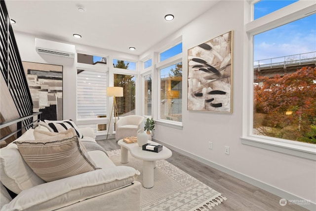 sunroom / solarium with an AC wall unit