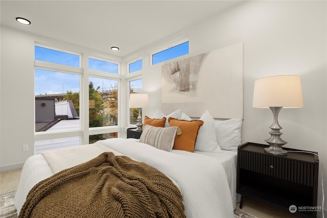 view of carpeted bedroom