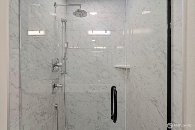 922B N 35th St, Seattle, WA 98103 - full bathroom with a marble finish shower