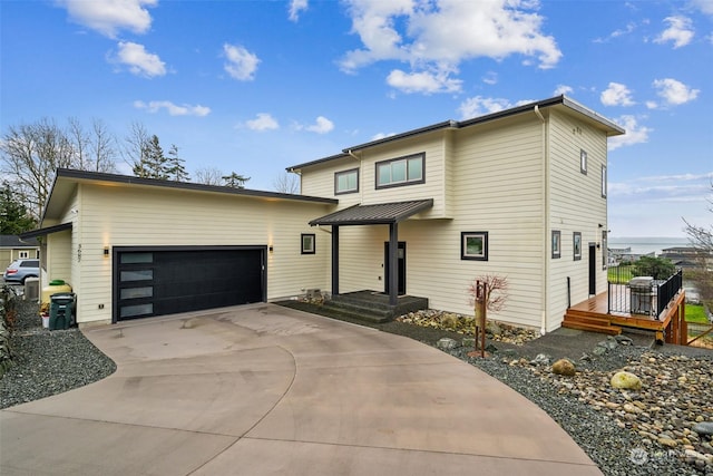 view of front of house with a garage