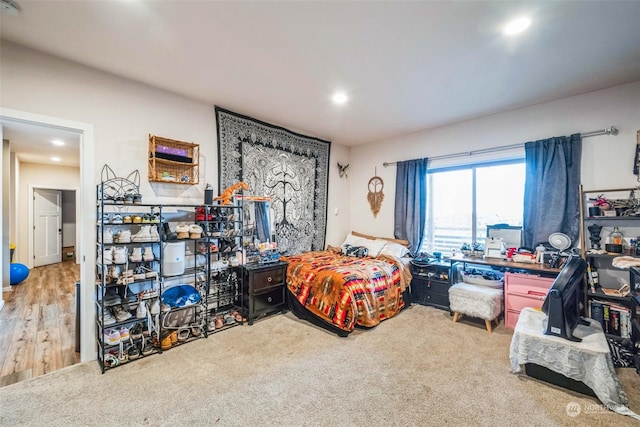 bedroom with carpet floors