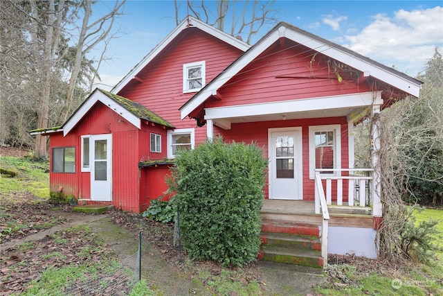 bungalow-style house featuring a porch