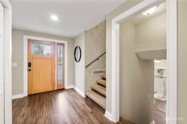 foyer featuring dark hardwood / wood-style flooring