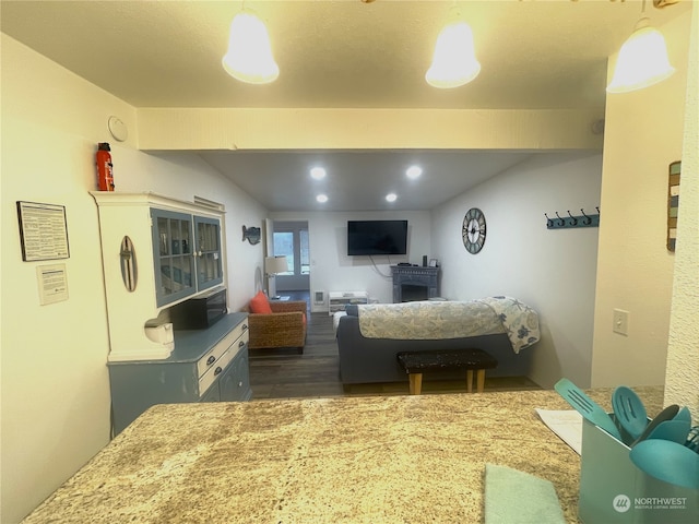 interior space featuring dark wood-type flooring