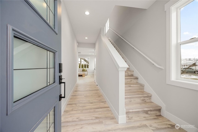 interior space with light wood-type flooring