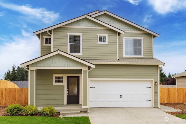 craftsman-style home featuring a garage