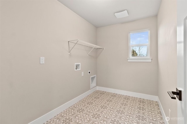 laundry room featuring washer hookup and hookup for an electric dryer