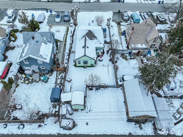 view of snowy aerial view