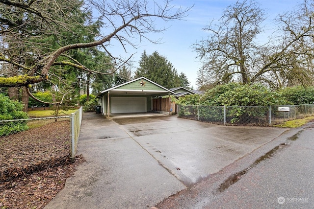 exterior space featuring a carport