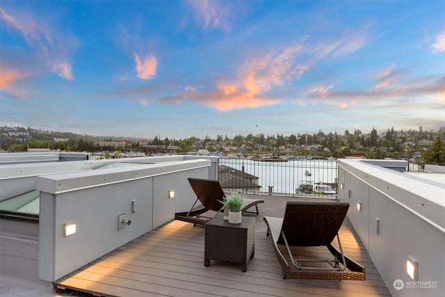 view of deck at dusk