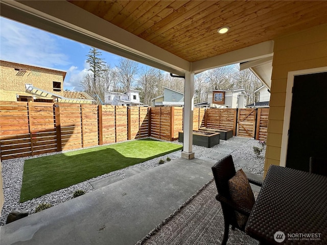 view of patio / terrace featuring a fenced backyard
