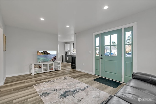 interior space featuring light wood-type flooring